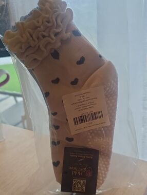 3pc Pilates Cream Ruffle Anklet Socks